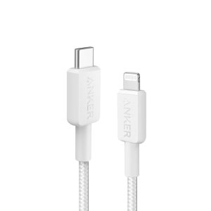 Anker 322 USB-C to Lightning Cable (3ft Braided) - White